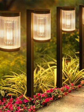 Solar Pathway Lights Outdoor Waterproof LED Garden Landscape Lights Auto On